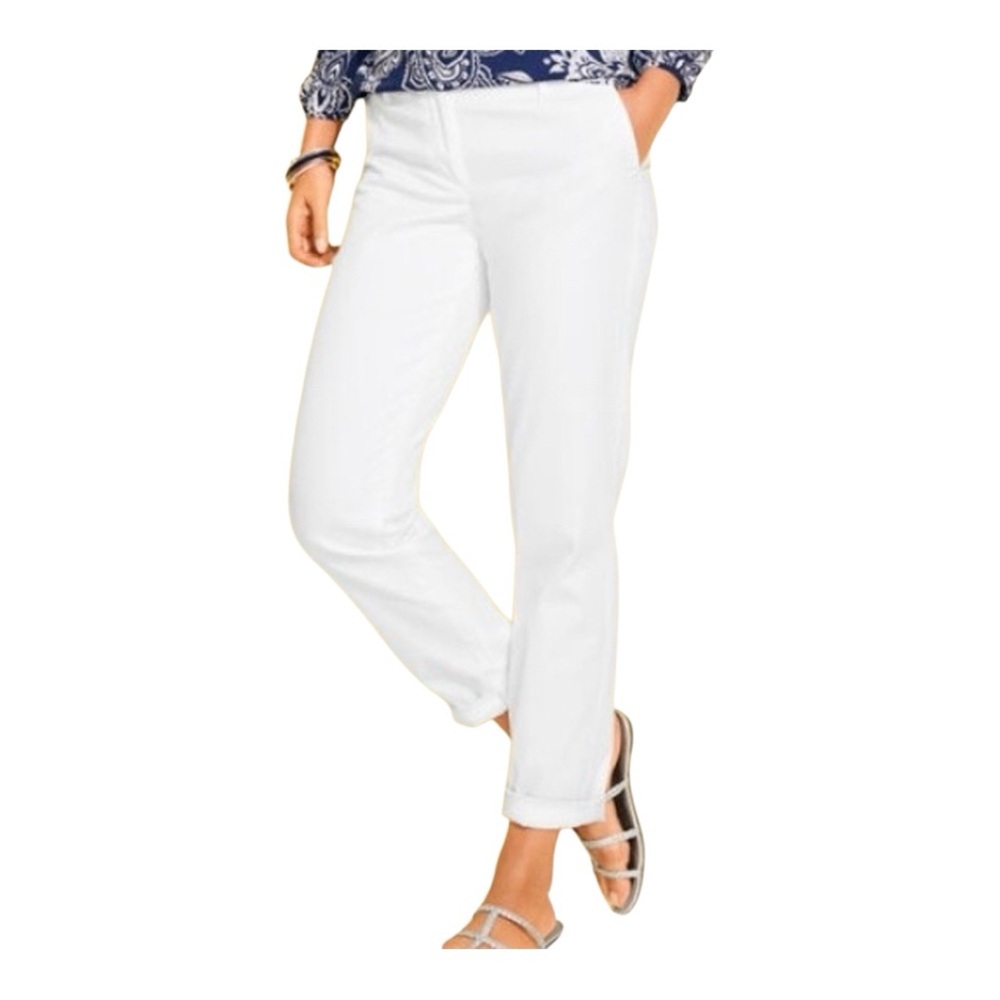 NWOT Women's Talbots Girlfriend Chinos, White, Size 6